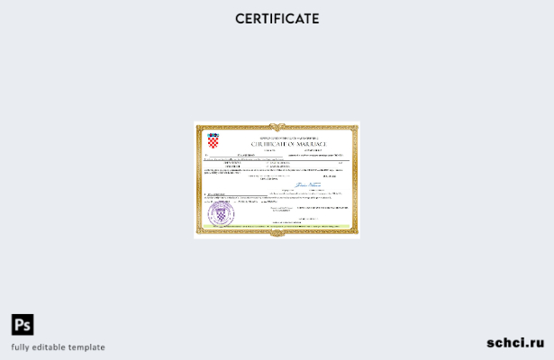 цифровая загрузка свидетельства о браке в Хорватии, шаблон Word и PDF